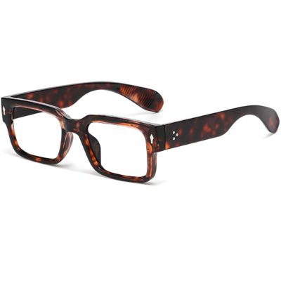 Breaksun Rectangle Glasses for Men Women Square Blue Light Glasses Thick Frame Black Eyeglasses (Black tortoise)