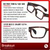 Breaksun Rectangle Glasses for Men Women Square Blue Light Glasses Thick Frame Black Eyeglasses (Black tortoise) view 4