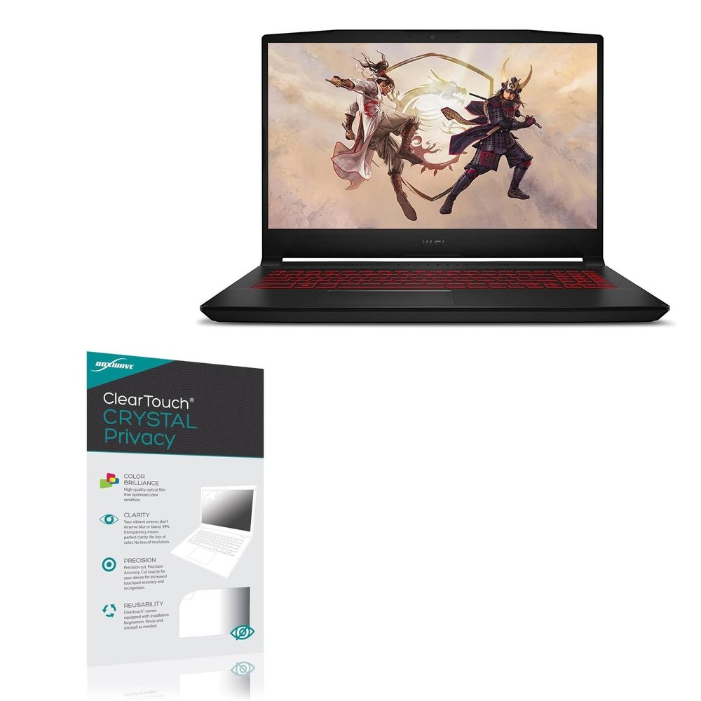 BoxWave Screen Protector Compatible With MSI Katana GF66 (15.6 in) - ClearTouch Crystal Privacy (2-Pack), Privacy Screen Protector Flexible Film Clear