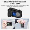 Ergonomic ABS Rabbit Cage Shutter Grip for DJI Action 3/4/5 PRO Camera Magnetic Quick-Release Street Photography Handle Essential Accessory with Adjustable Shutter Buttons and Top Cold Shoe (Black) view 2