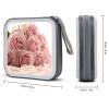 FekiLoot Pink Roses CD Case 40 Capacity DVD Case Holder Portable Zipper CD Cases Holder Large Storage Disc Wallet Bag Hard Plastic DVD Cases for Car Home Travel view 2