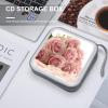 FekiLoot Pink Roses CD Case 40 Capacity DVD Case Holder Portable Zipper CD Cases Holder Large Storage Disc Wallet Bag Hard Plastic DVD Cases for Car Home Travel view 4