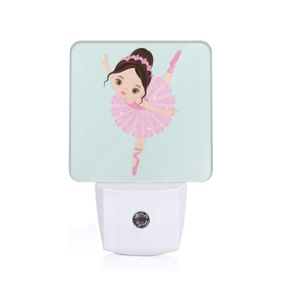 DRTGEDS Little Ballerina Dancing Girl Plug in Led Night Light with Auto Dusk to Dawn Sensor, Wall Nightlights for Hallway, Kids Room, Bedroom