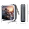 FekiLoot Sunrise Over Hamnoy CD Case 40 Capacity DVD Case Holder Portable Zipper CD Cases Holder Large Storage Disc Wallet Bag Hard Plastic DVD Cases for Car Home Travel view 2