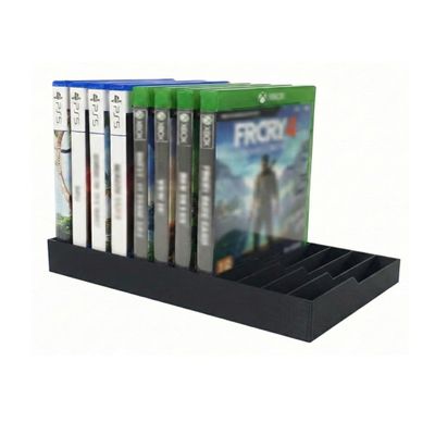 WEIMINLI Video Game Storage Tower for PS5 / PS4 / Xbox Series X/Xbox One Game Cases, 12-Disc Capacity DVD & Blu-Ray Organizer Stand, Anti-Slip ABS Desktop Rack, No Assembly Required (1, Black)