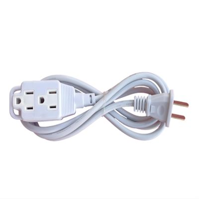 3 Household Appliance sockets Connect,2 Prong Flat Pin Plug Socket,Power Long Extension Cord,Plug for Light Bulbs, Printers,TV, Coffee Machines,Light Strip,Drills,6.1 Feet (1.85 Meter)
