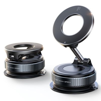 OUTMX Vacuum Magnetic Phone Holder for Car for Genesis G90L 2022- Accessories, 360 Adjustable Suction Cup Phone Mount for Dashboard Windshield,Black