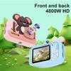 Kids Camera ToyStereoscopic Silicone Cartoon High-Definition Dual Camera with Bracket -2.4-Inch Screen 4800w Multifunctional Digital Camera - Supports Cardless Shooting (Blue Rabbit) view 3