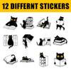 12 Pcs Black Cat Reading Books Stickers, Cute Black Cats with Books Stickers for Cat Lovers, Book Nerd Decals for Bookworms, Ideal Gifts for Librarians, Book Lovers, and Teachers 6 Inches view 2