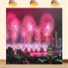 10X7ft Fabric Fireworks Backdrop Year Round Grandiose New Year's Eve Background Festival Family Christmas Party Decorations Photo Banner Props view 1