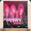 10X7ft Fabric Fireworks Backdrop Year Round Grandiose New Year's Eve Background Festival Family Christmas Party Decorations Photo Banner Props view 3