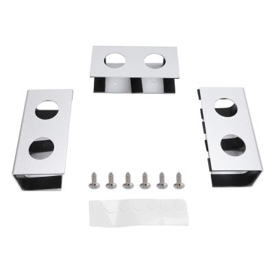 Mtlavishness Under Desk Laptop Mount Aluminum Alloy Metal Shelf Device Holder with Anti Scratch Silicone for Laptop Tv Box Silver (Silver)
