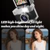 2026 New Thumb-Sized Flip Screen Mini Camera, Retro Flip-Screen Portable Mini Digital Camera, 180 Flip Selfie Screen, LED High Brightness Fill Light, Student Carry on Cameras (64G,Pink) view 3