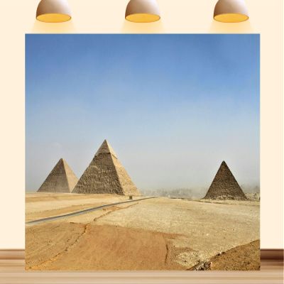 10X7ft Fabric Egypt Pyramids Backdrop Elegant Desert Scene for Events Ancient Egyptian Retro Brick Stone Building Background Party Decorations Photo Studio Props
