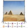 10X7ft Fabric Egypt Pyramids Backdrop Elegant Desert Scene for Events Ancient Egyptian Retro Brick Stone Building Background Party Decorations Photo Studio Props view 2