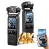 4K Vlogging Camera Mini Action Camera 180 Rotating Pocket Body Cam with Audio & Video Handheld Pov Cameras with Stabilization, Touch Screen, 64GB Card Small Vlog Camcorder for Sport, Travel, Daily view 1