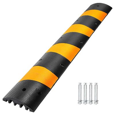 6FT Rubber Speed Bump, Heavy Duty Speed Bump Cable Protector Ramp, 72.4" x 12" x 2" Traffic Hump Floor Cord Cover for Driveway/Garage/Parking Lot