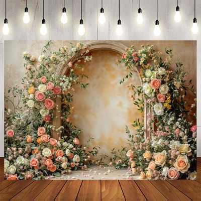 12X8ft Flower Wall Backdrops Arch Pregnant Wedding Party Supplies Valentine's Day Mother's Day Event Bridal Shower, Baby Shower Banner Photo Shoot Portrait Photo Background