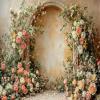 12X8ft Flower Wall Backdrops Arch Pregnant Wedding Party Supplies Valentine's Day Mother's Day Event Bridal Shower, Baby Shower Banner Photo Shoot Portrait Photo Background view 3