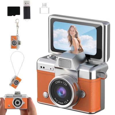 Mini Digital Camera with 1.47 in LCD Screen,Keychina Camera with 1080P HD Video Recorder,Vintage Cameras Ultra-Compact with 32GB Card Ideal for Travel&Daily Use (E)