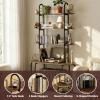 Faesun Record Player Stand with Storage, 5-Tier Turntable Stand with Charging Station, CD Storage with Adjustable Book Stoppers, for CDs, Vinyl Records, Books, Games, for Living Room, Bedroom, Rustic view 3