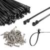 12-inch Black Screw-Hole Cable Ties, 100 lbs Tensile Strength, Screw-Mount Cable Ties/Cable Straps/Multi-Purpose Heavy-Duty Nylon Cable Ties (200-Pack) view 1