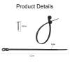 12-inch Black Screw-Hole Cable Ties, 100 lbs Tensile Strength, Screw-Mount Cable Ties/Cable Straps/Multi-Purpose Heavy-Duty Nylon Cable Ties (200-Pack) view 3
