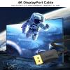 4K DisplayPort Cable 10FT & 8K DP Display Port 1.4 Cable 6FT 10-Pack Bundle, for Multi-Setup Installations (4K@60Hz/2K@165Hz & 8K@60Hz/4K@144Hz), 21.6Gbps & 32.4Gbps, PC Monitor Graphics Card view 2