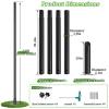 11FT Starlink Pole Mount,1.9" Diameter Thickened Outdoor Heavy Duty Galvanized Steel Weather Station Mounting Pole,with Bottom Fixed Bracket,Universal Size Suitable for Starlink Pipe Adapter, Black view 3