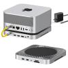 RayCue 10-in-1 80Gbps Dock for Mac Studio (M4 Max/M3 Ultra) | Dual SSD Bays (Up to 16TB), 2X HDMI 2.1, DisplayPort 2.1, CFexpress Card Reader, 45W PD Input, Hi-Fi Audio, Precision-Aluminum Design view 1