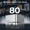 RayCue 10-in-1 80Gbps Dock for Mac Studio (M4 Max/M3 Ultra) | Dual SSD Bays (Up to 16TB), 2X HDMI 2.1, DisplayPort 2.1, CFexpress Card Reader, 45W PD Input, Hi-Fi Audio, Precision-Aluminum Design view 2
