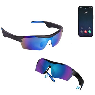 PohuStues Smart Sunglasses & Bluetooth Glasses - 2026 Latest Audio glasses for Men and Women with Hands-Free Calls, Music Play, and Voice Assistant, Ideal for Work, Sports, Daily Life(Gradient Blue)