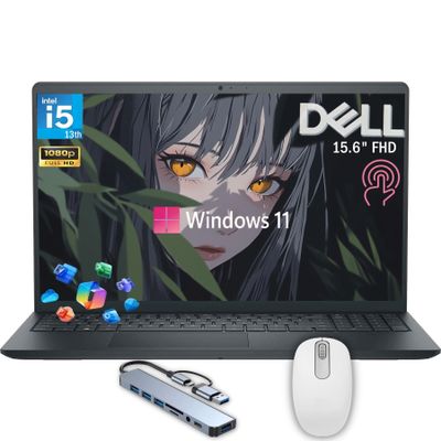 Dell Inspiron 3530 15 Touchscreen Laptop, Intel 10-Core i5-1334U, 16GB RAM, 1TB SSD, 8-in-1 HUB & Mouse, 15.6" Anti-Glare FHD IPS Display Laptop Computer, for Business & Student, Carbon Black