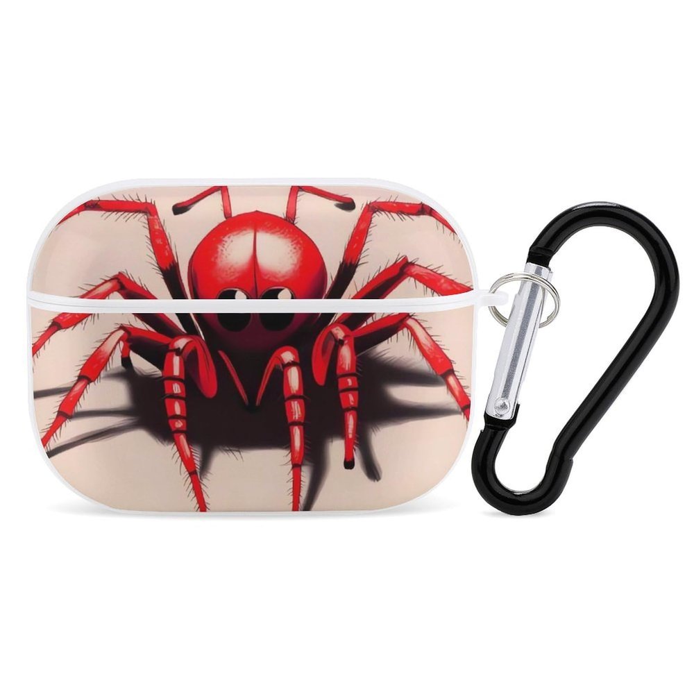 Cute Little Red Spider Case Cover with Keychain Shockproof Hard Shell Protective Case for 2nd/1st Generation Case for Women Men Bluetooth Earbuds Case