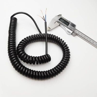 ACFFVBW Coiled Extension Cord, Retractable Coiled Coil Cord, 3 Core 22AWG Spring Spiral Cable Stretch 1-15 Meters Telescopic Wire Extension(Stretch 6 Meter)