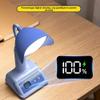 BJRWYY LED Desk Lamp,Cordless Rechargeable Table Lamp with Adjustable Brightness,Eye-Caring Night Light Mini Cute Lamp for Dorm Bedroom Reading (Blue) view 2