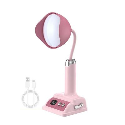 BJRWYY LED Desk Lamp,Cordless Rechargeable Table Lamp with Adjustable Brightness,Eye-Caring Night Light Mini Cute Lamp for Dorm Bedroom Reading (Pink)
