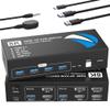 8K@60Hz HDMI DisplayPort KVM Switch 2 Monitors 2 Computers, 4K@120Hz Dual Monitor KVM Switches HDMI DisplayPort for 2 Computers Share 2 Monitors and 4 USB Devices for Keybord Mouse Printer Hard Drive view 1