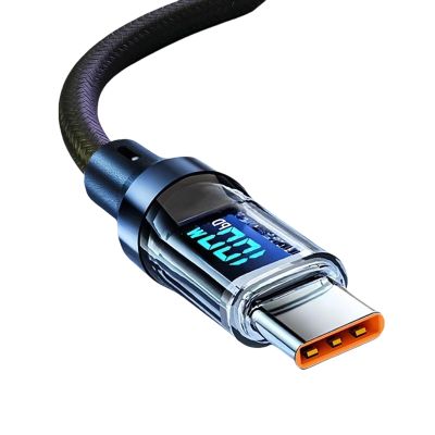 KADSXIYA 120W Super Fast Charging Type C Cable Dynamic Digital Display Real Time Voltages Extended Length