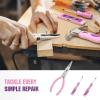 24-Piece Real Hand Tool Set, Pink-Purple Home Repair Tool Kit with Storage Box, Basic Toolkit for Women, Dorm, Apartment and College view 4