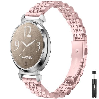14mm Metal Band Fit for Garmin Lily 2 active/Lily 2 for WomenStainless Steel Replacement Straps Wristband With Adjustment link remove tool (PK)
