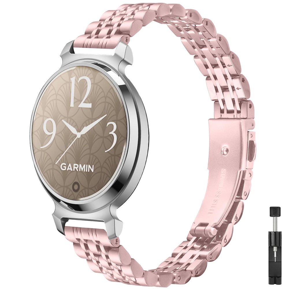 14mm Metal Band Fit for Garmin Lily 2 active/Lily 2 for WomenStainless Steel Replacement Straps Wristband With Adjustment link remove tool (PK)