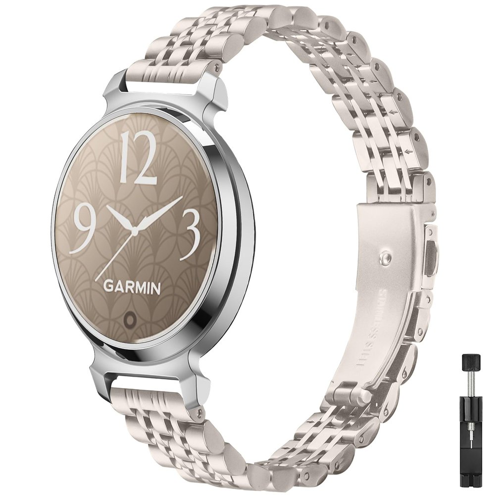 14mm Metal Band Fit for Garmin Lily 2 active/Lily 2 for WomenStainless Steel Replacement Straps Wristband With Adjustment link remove tool (SG)