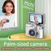 2026 New Mini Small Digital Camera with 1.47 in LCD Screen 1080P Retro Digital Pocket Size Camera with 32GB Card - Flip Screen, Built-in Flash, Strap - Ideal for Travel, Study, and Concerts (B,Green) view 3