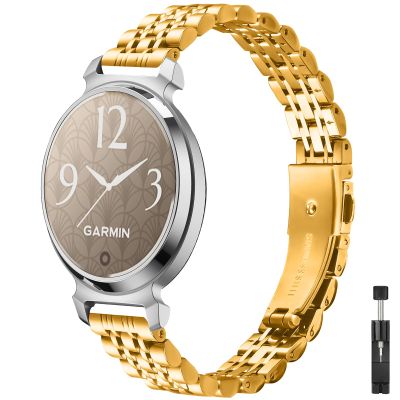 14mm Metal Band Fit for Garmin Lily 2 active/Lily 2 for WomenStainless Steel Replacement Straps Wristband With Adjustment link remove tool (GO)