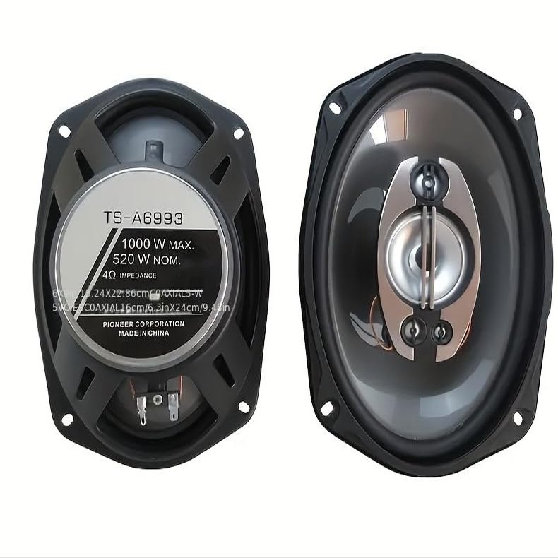 6x9-inch Five-Way car coaxial Speakers, 1000W MAX, 4-ohm impedance, Universal car Stereo Speakers, Designed for Door mounting, Offer Non-Destructive Installation.(TS-A6993)