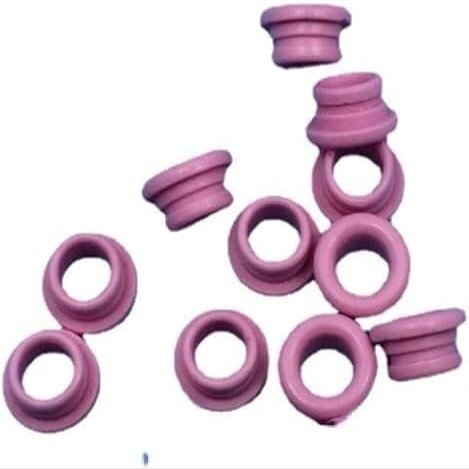 100PC Textile Threading Ceramic Eye Belt circlip groove-10mm in Outer Diameter, 8mm in Height and 6mm in Aperture.