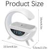 G Shaped Wireless Speaker and Charger, Fast Charging Led Alarm Clock & Fm Radio, Multifunctional Bluetooth Speaker, with Bluetooth, USB/Tf Playback for Bedroom Desk (White) view 2