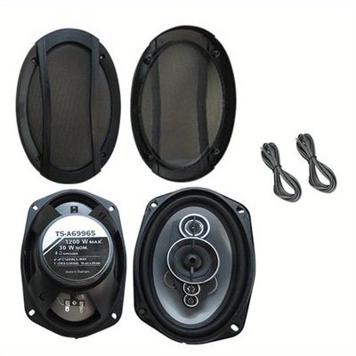 6x9-inch Five-Way car coaxial Speakers, 1200W Max, 4-ohm impedance, Universal car Stereo Speakers, Designed for Door mounting, Offer Non-Destructive Installation. (TS-A6996S)