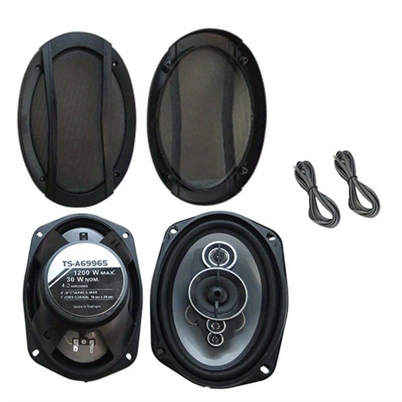 6x9-inch Five-Way car coaxial Speakers, 1200W Max, 4-ohm impedance, Universal car Stereo Speakers, Designed for Door mounting, Offer Non-Destructive Installation. (TS-A6996S)